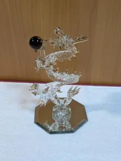 56 フォーカート　ガラス龍　縁起物　風水　天然石　タイガーアイ　昇龍