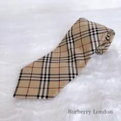 ✨ノバチェック✨バーバリーロンドン☆ネクタイ☆ベージュ☆極美品