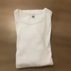 ホワイト コットン 長袖Tシャツ Mサイズユニクロ