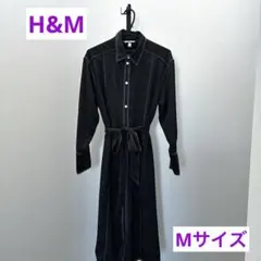 【美品】H&M ブラック シャツワンピース M