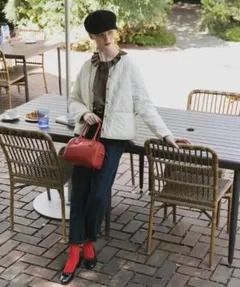 2way ダイヤキルトノーカラージャケット/インナーブルゾン