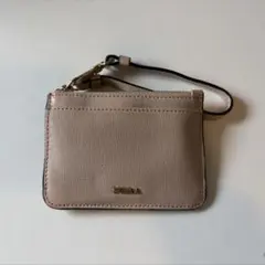 FURLA コインケースパスケース ストラップ付き　ベビーピンク