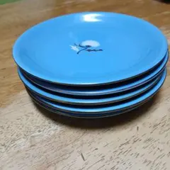 青い花柄皿 5枚セットのサムネイル