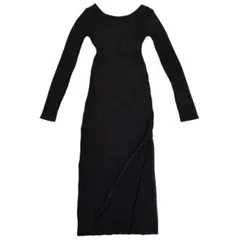 バックオープン ワンピース 長袖