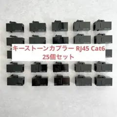 ☆キーストーンカプラー LANケーブル用 RJ45 Cat6 ブラック 25個