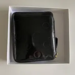 comme des garcons wallet ガラスレザー ポルカドット 黒