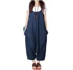 ★新品・未使用★送料無料♪デニム サロペットパンツ サルエル