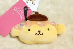 ポムポムプリン　フェイス型ポーチ付きエコバッグ　カラフルポムポムプリン