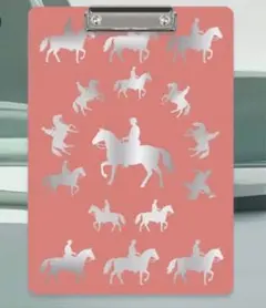 乗馬 馬 馬柄 バインダー ピンク