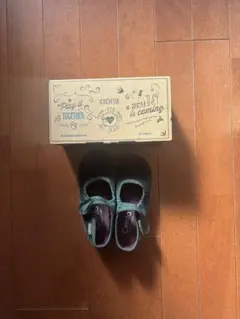 Cienta グリーン ベロア　バレエシューズ　16センチ