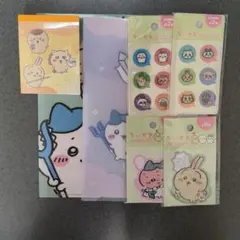 ちいかわ　クリアファイル2枚 ふせん2冊　ダイカットシール2ケ メモ帳1ケセット
