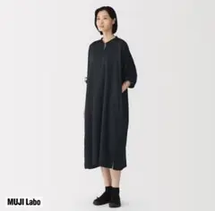MUJI Labo リネンシルクキャミワンピース ネイビー 麻 M D482 - メルカリ