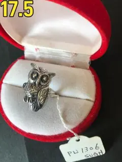 0602 シルバー 925 リング サイズ 17.5 不苦労 フクロウデザイン