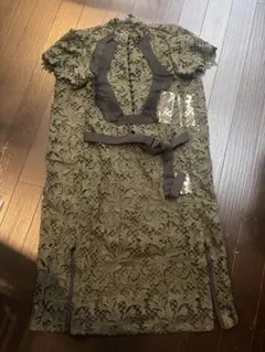 綺麗カラー✨希少✨sacai プリーツ レース切替 ワンピース