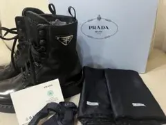 【PRADA】ショートブーツ コンバットブーツ レースアップ　美品　39.5のサムネイル