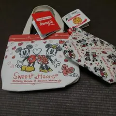 新品⬜ミッキー&ミニー　ミニトートとポーチ　お菓子付き