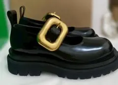新品☆ボッテガヴェネタ BOTTEGA VENETA ラグ メリージェーン 黒のサムネイル