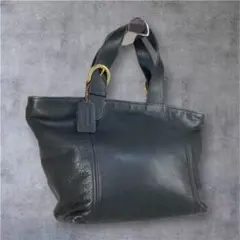 COACH オールドコーチ レザー トートバッグ 黒 ブラックのサムネイル