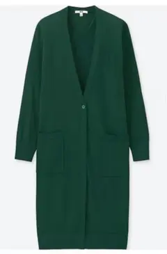 ★新品★UNIQLO UVカットドルマンスリーブロングカーディガン グリーン M