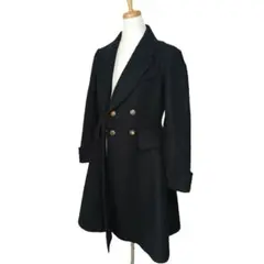 ポールカ　Paule ka 上品コート　38 PAULE KA - PAULE KA ポールカ ダブルボタン コート size38/黒x