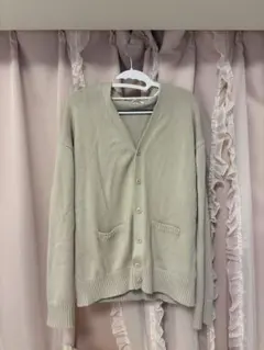 ベージュ Vネック ニットカーディガン