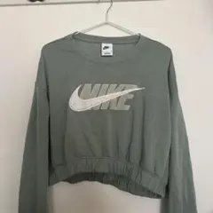 レディース NIKE ビッグロゴ ショート丈 スウェット M 起毛ロゴ