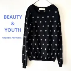 ウール100% 黒×グレー 水玉 ドット