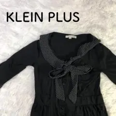 KLEIN PLUS 長袖 ドット柄ボウタイブラウス リボン Mサイズのサムネイル