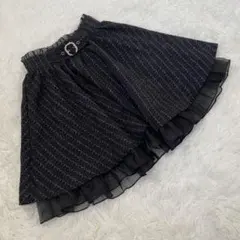 ロジータ フレアスカート ツイード ミニ丈 ビジューベルト ラメ 地雷系 レース