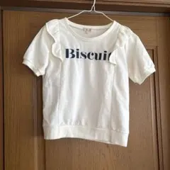 Biscuitロゴ フリル 半袖Tシャツ ホワイトのサムネイル