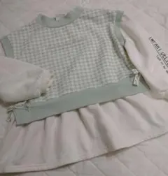 【中古】IMPAKT DELIGHT 重ね着風トレーナー チェック 110 緑