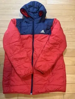 adidas フード付きダウンコート 赤　サイズ160