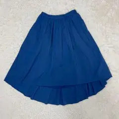ジェイエフレディイメイド　ロングスカート　フレア　ギャザー　綿　青　Ｆのサムネイル