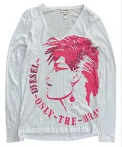 00s Y2K DIESEL グラフィックプリント スパンコール ロングtシャツ