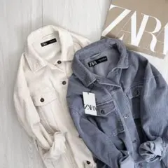 新品 ZARA コーデュロイジャケット ホワイト