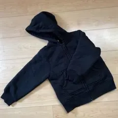 【GU】裏ボア　フード付きパーカー 黒◆サイズ110㎝