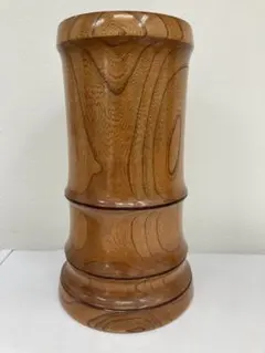 【美品✨】花器　華道　茶道　木製 円筒形 フラワーベース　銅板