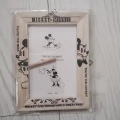 【新品未使用！】ミッキーマウス＆ミニーマウス 木製 フォトフレーム 写真立て☆