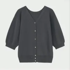 PLST 2WAY 半袖カーディガン ダークグレー　UVカットのサムネイル