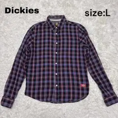 美品✨Dickies ディッキーズ　長袖シャツ　Lサイズ　チェック　USA