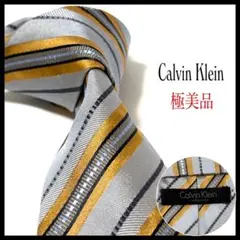 極美品✨ カルバンクライン ネクタイ 光沢 ストライプ イタリア製のサムネイル
