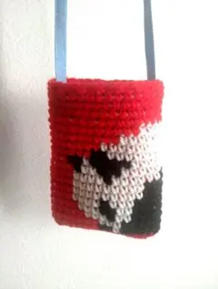 スマホショルダー　ミニポシェット　 パンダ　かぎ針編み　ハンドメイド