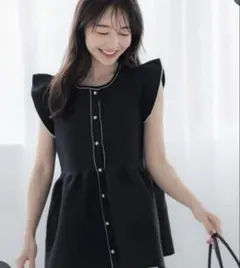 cocaタグ付き新品未使用品　ブラックニットベスト Lサイズ