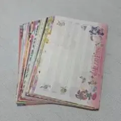 カラフルなキャラクター手紙用紙セット