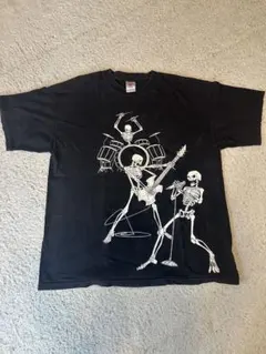90〜00's スカル バンド プリント Tシャツ ブラック XL フェードのサムネイル