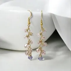 58.揺れるピアス・キラキラ・ハンドメイド・カットガラス