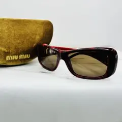【極美品】miu miu サングラス べっ甲柄 レッド SMU06Hのサムネイル