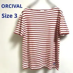 ORCIVAL 赤×白ボーダー　半袖Tシャツ　サイズ3 レディースL相当　日本製