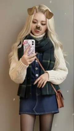 【ジェイダ】BACKリボンデニムミニワンピース インパン付き スカパン