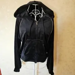 新品　タグ付き　GU ベロアフルジップ　パーカー M